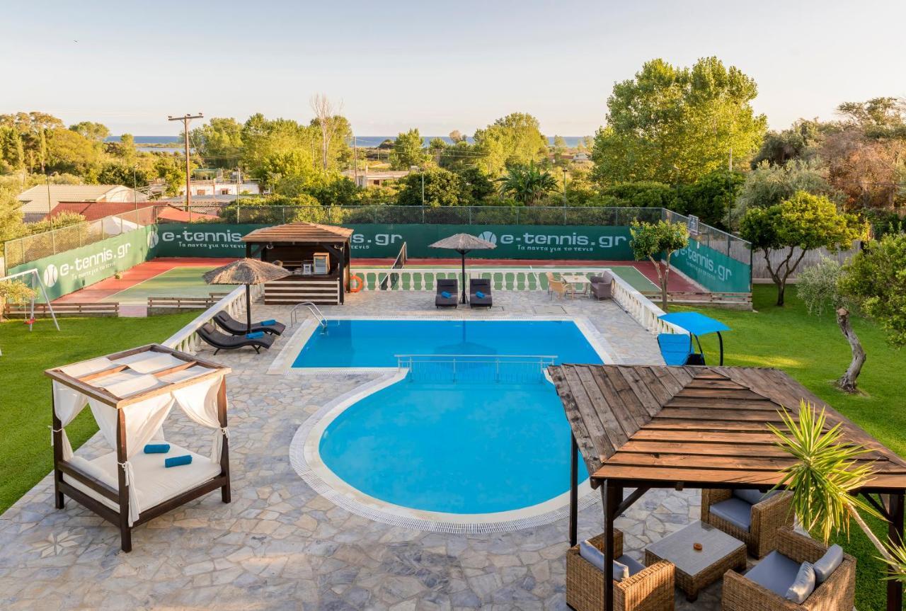 Villa Maxim With Private Pool & Tennis Court Halikounas Luaran gambar