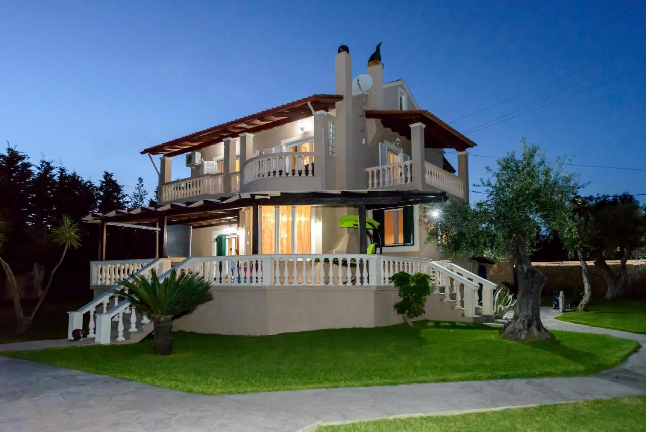 Villa Maxim With Private Pool & Tennis Court Halikounas Luaran gambar