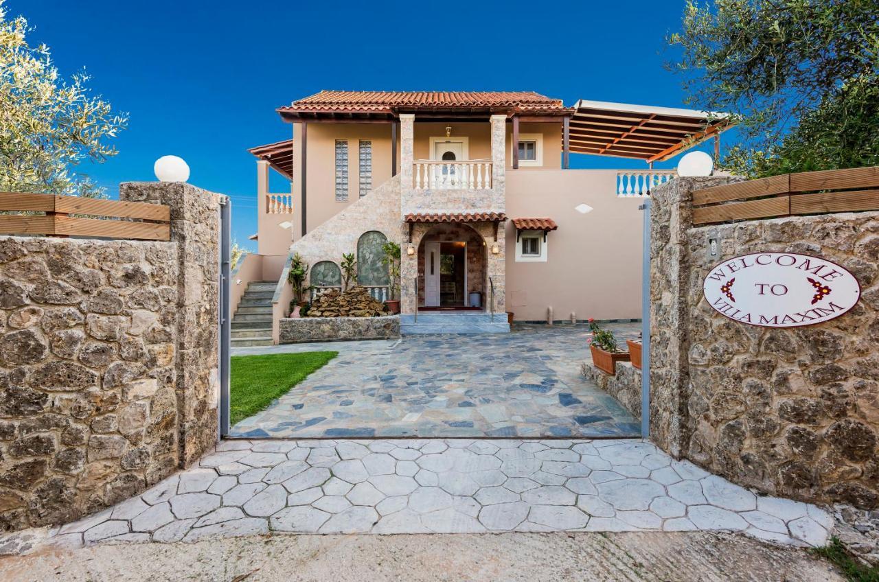 Villa Maxim With Private Pool & Tennis Court Halikounas Luaran gambar