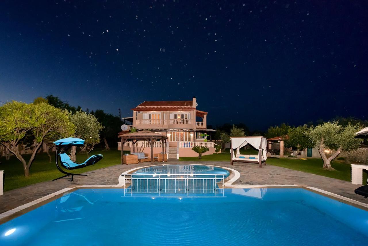 Villa Maxim With Private Pool & Tennis Court Halikounas Luaran gambar