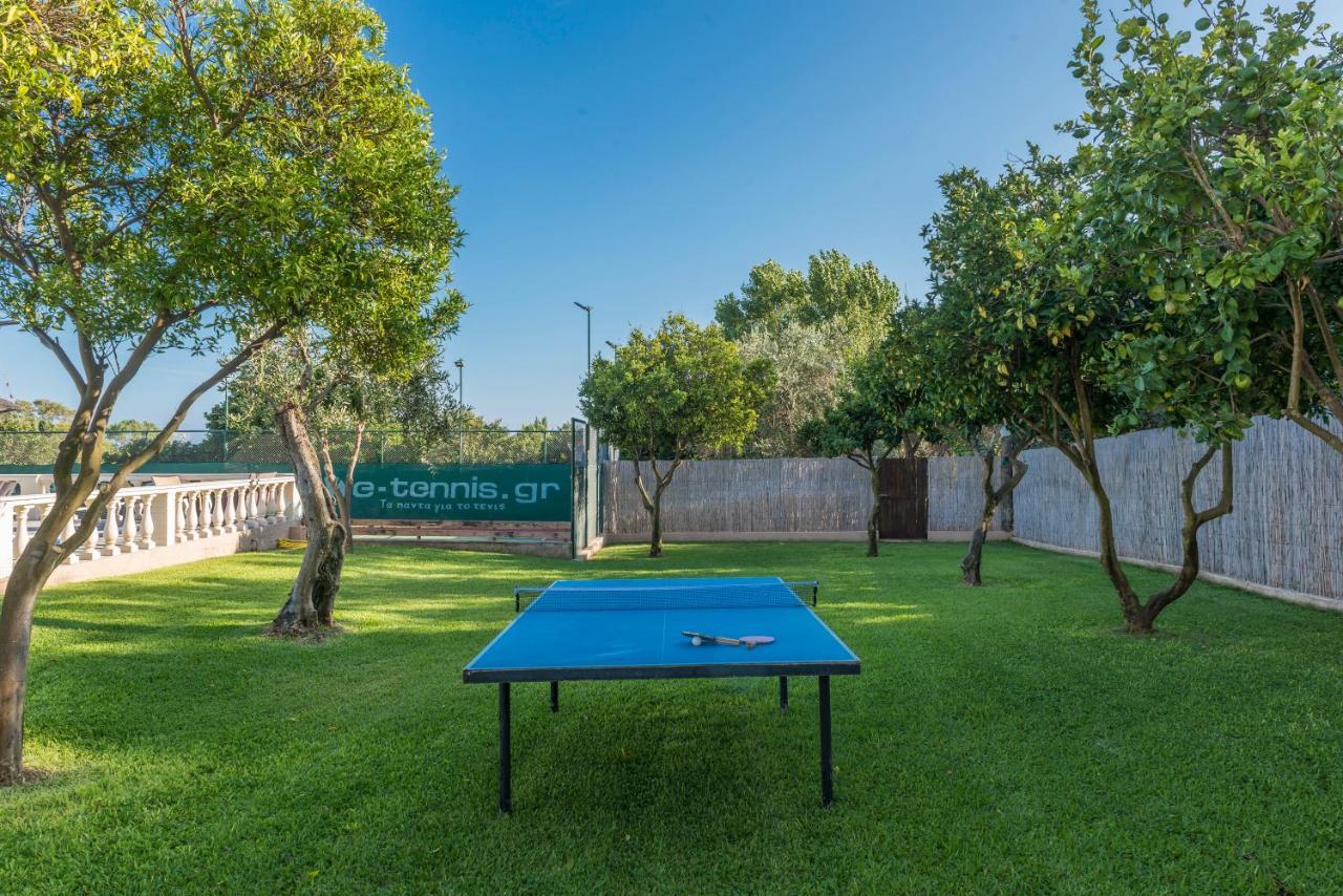 Villa Maxim With Private Pool & Tennis Court Halikounas Luaran gambar
