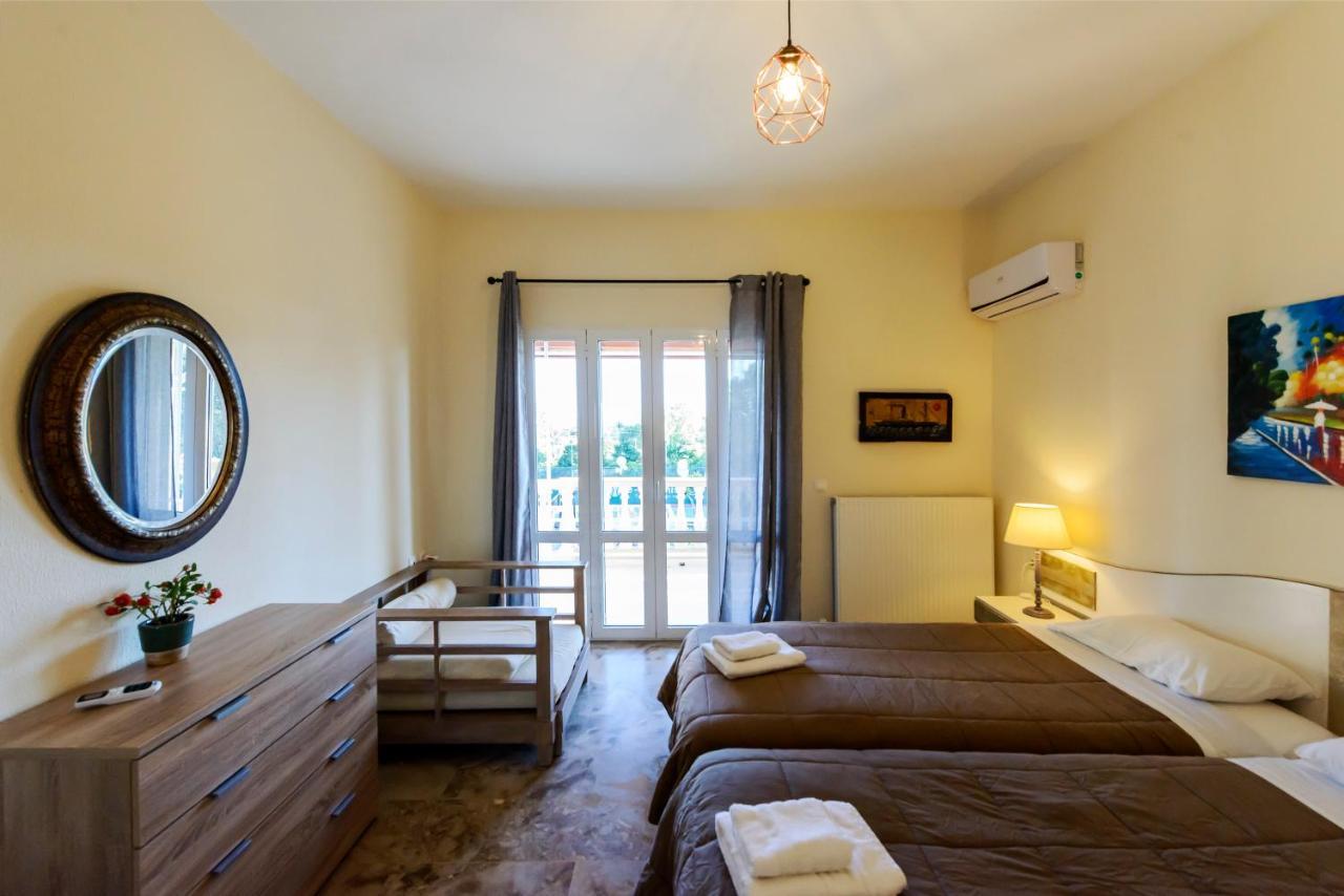 Villa Maxim With Private Pool & Tennis Court Halikounas Luaran gambar