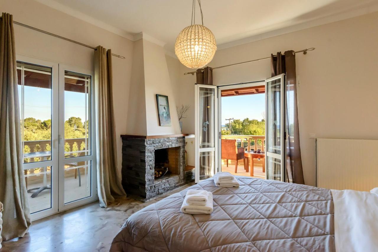 Villa Maxim With Private Pool & Tennis Court Halikounas Luaran gambar