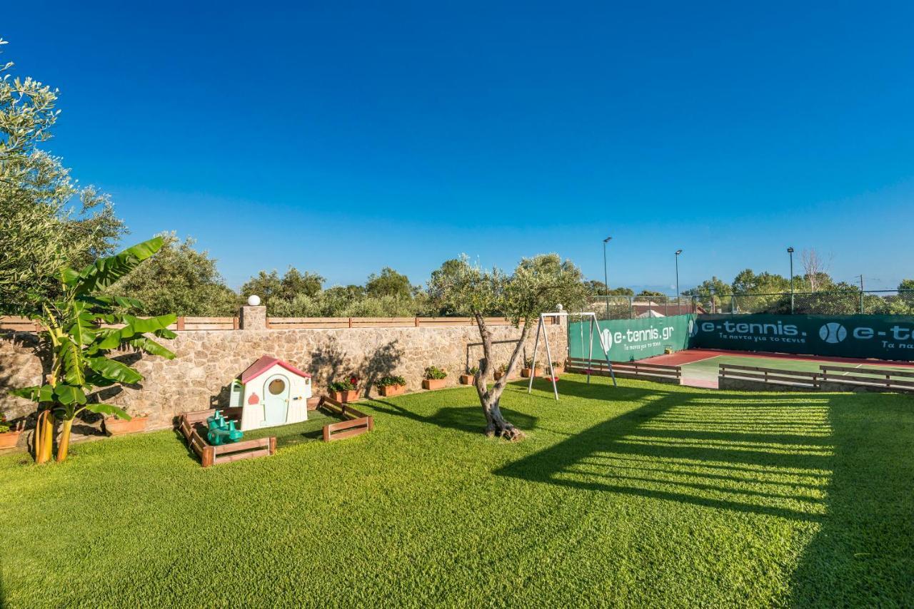 Villa Maxim With Private Pool & Tennis Court Halikounas Luaran gambar