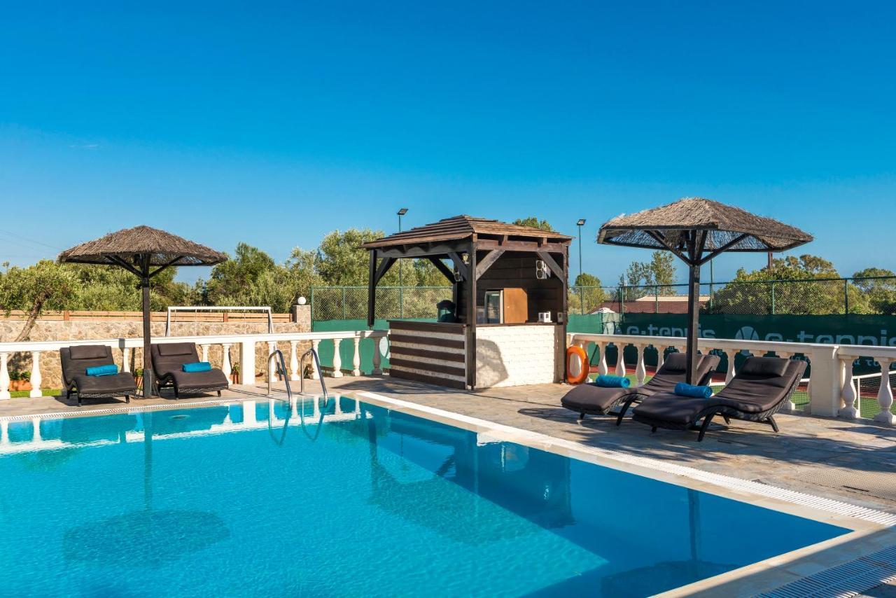 Villa Maxim With Private Pool & Tennis Court Halikounas Luaran gambar